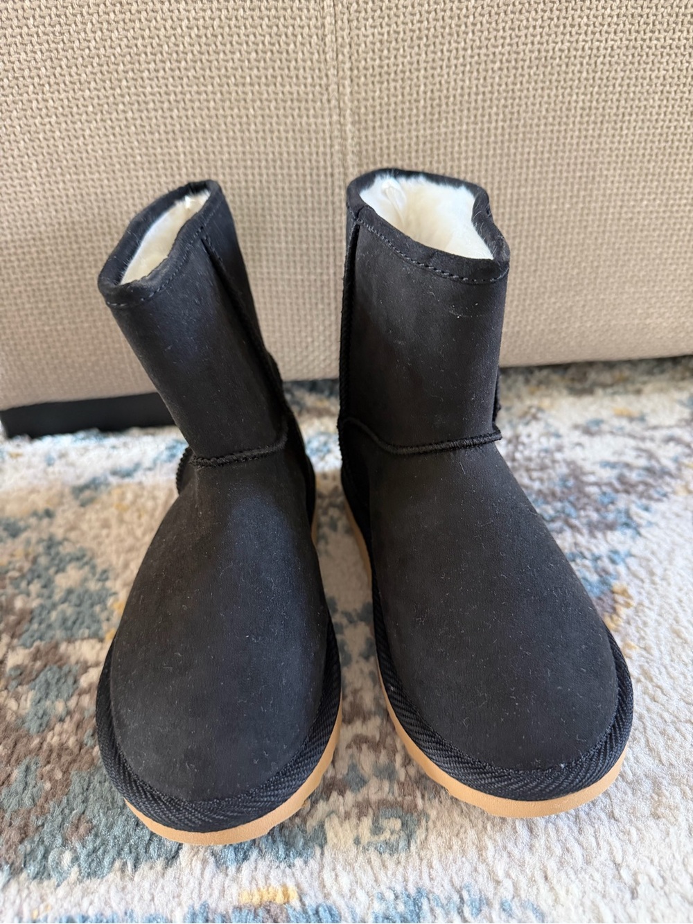 Old Navy Faux Suede Faux Fur Lined Toddler Boots Black Size 11